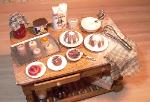 Dollhouse miniature food baking table