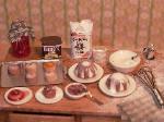 Dollhouse miniature food baking table