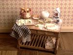 Dollhouse miniature food baking table croissant