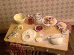 Dollhouse miniature food baking table danish 