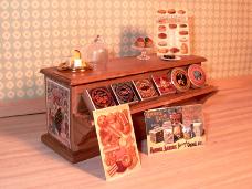 Dollhouse miniature food store counter display