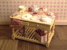 Dollhouse miniature food baking tables